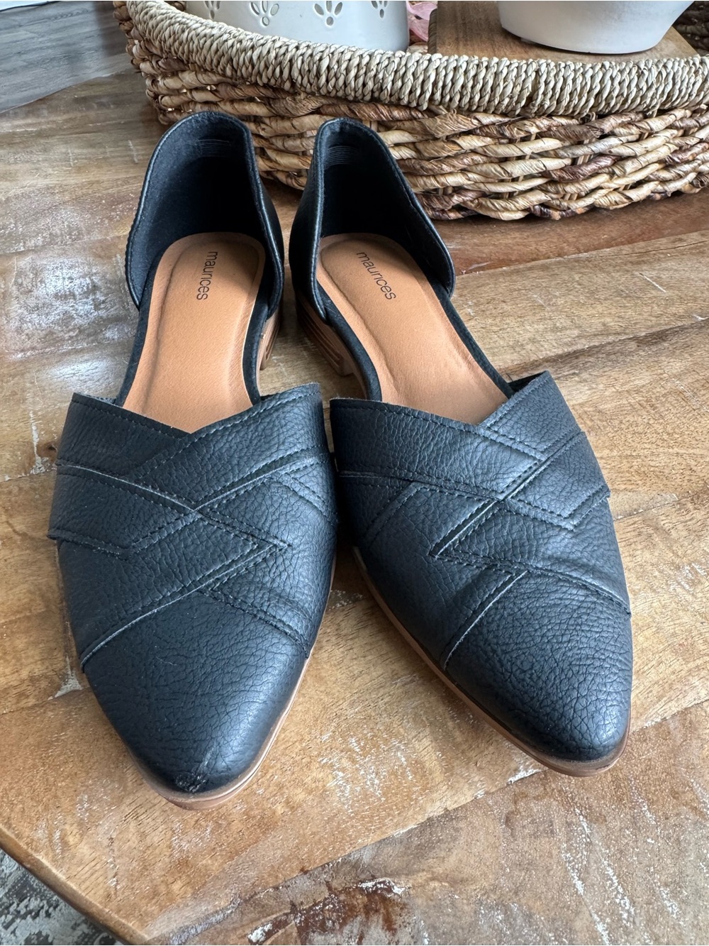 Maurices Black Pointed D'Orsay Flats Size 9